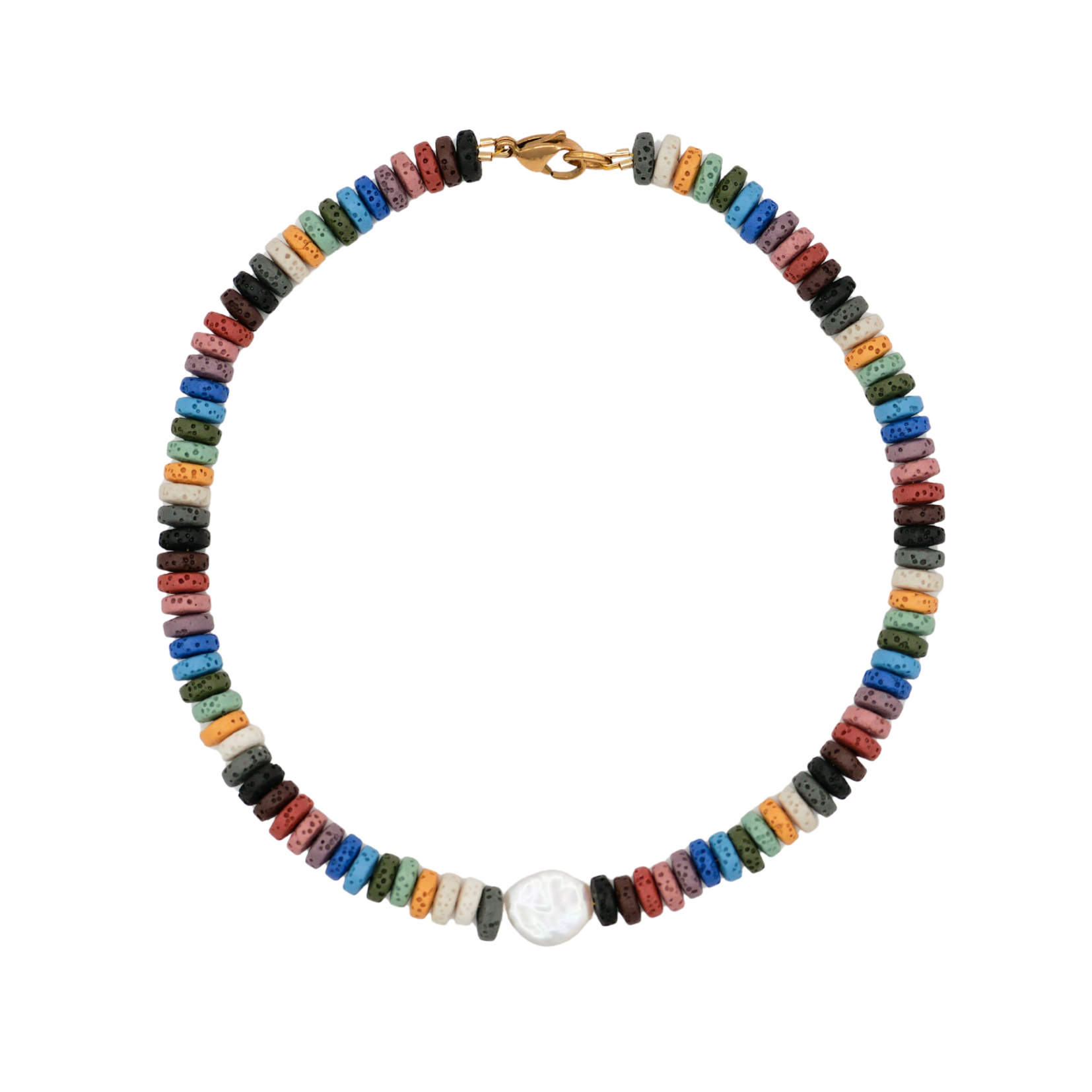 Gargantilla Perla Sobre Lava