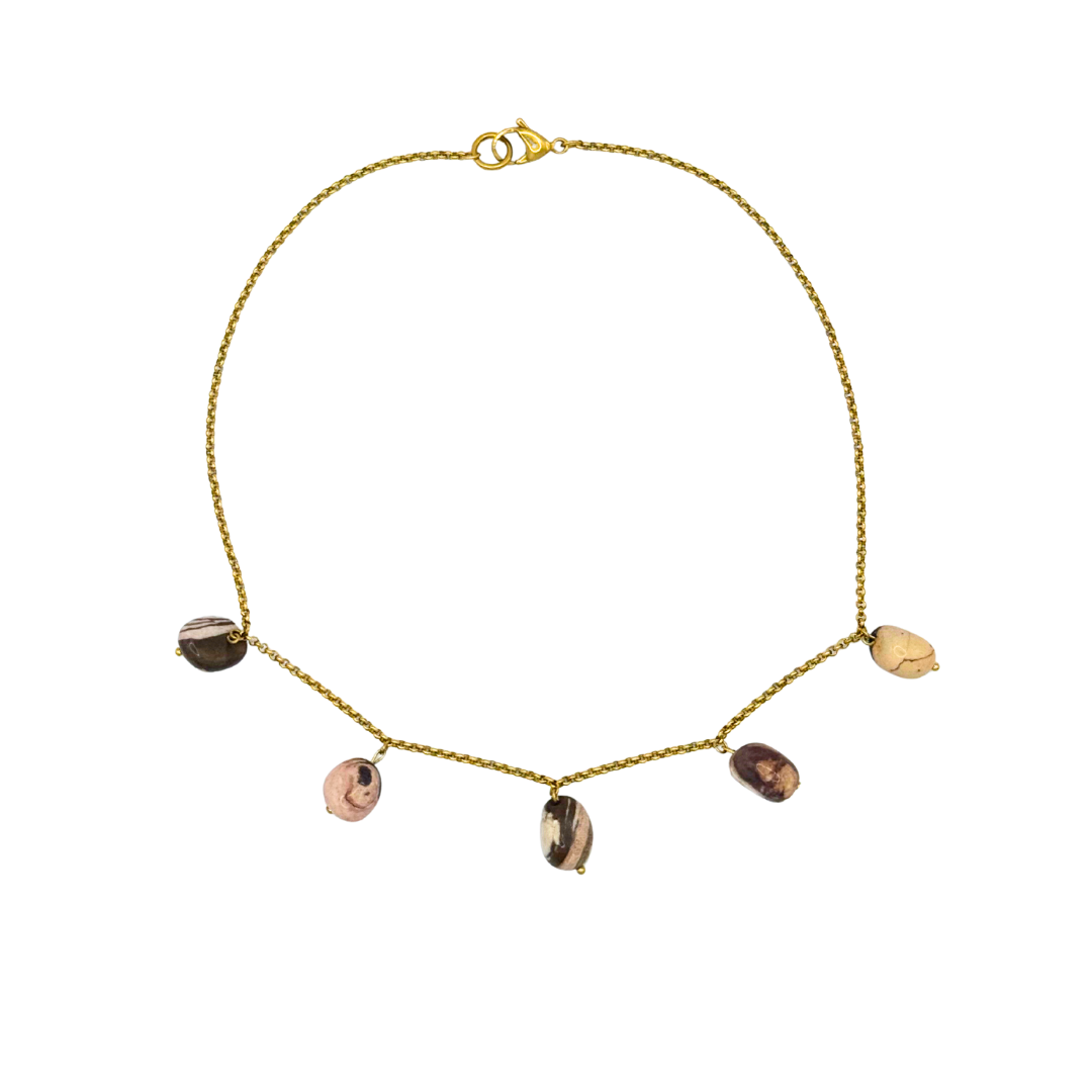 Collar Gotas de Frijol Pinto Oscuro