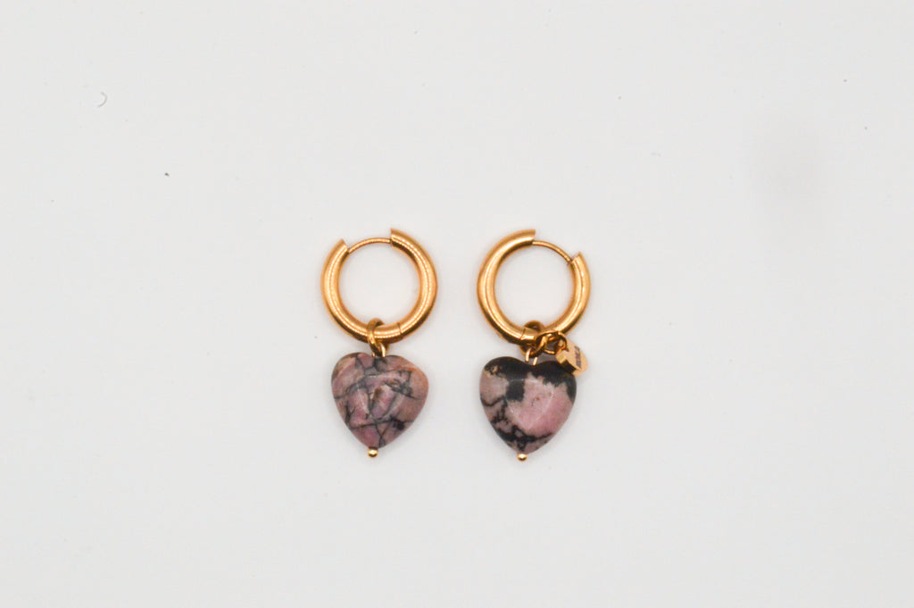 Arracada Corazon Labradorita