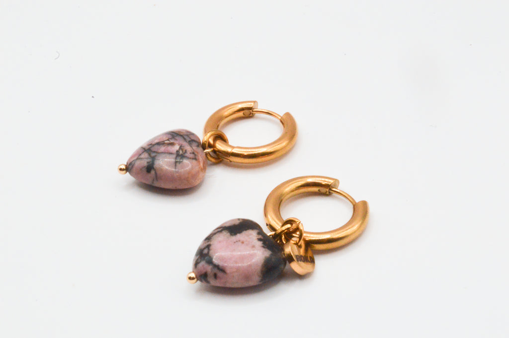 Arracada Corazon Labradorita