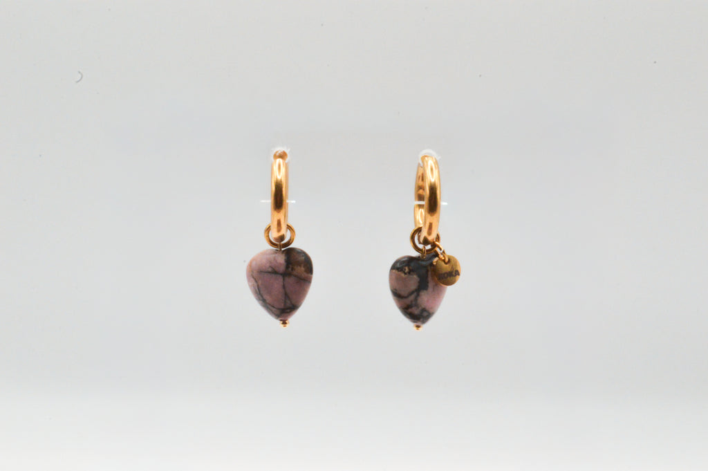 Arracada Corazon Labradorita