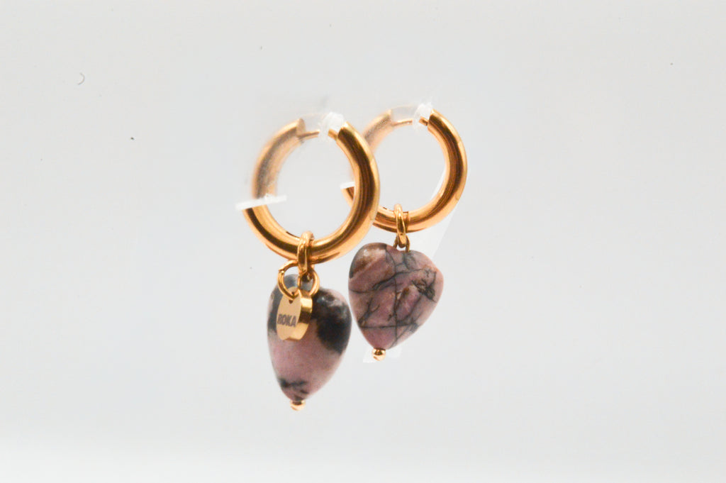 Arracada Corazon Labradorita