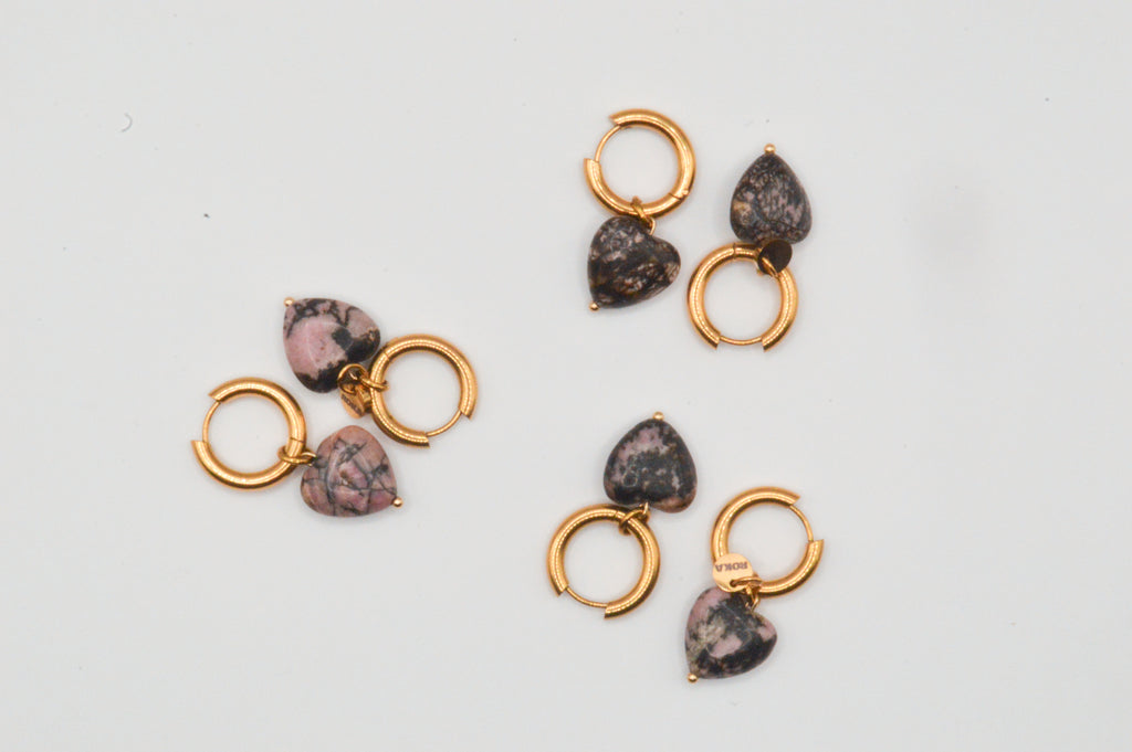 Arracada Corazon Labradorita